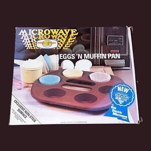 Vintage Nordic Ware Microwave Eggs N Muffin Pan Non-Stick W/ Box & Instructions